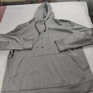 Duluth Trading Alaskan Hardgear Hoodie Men XL Gray Bear Paw Logo Pullover